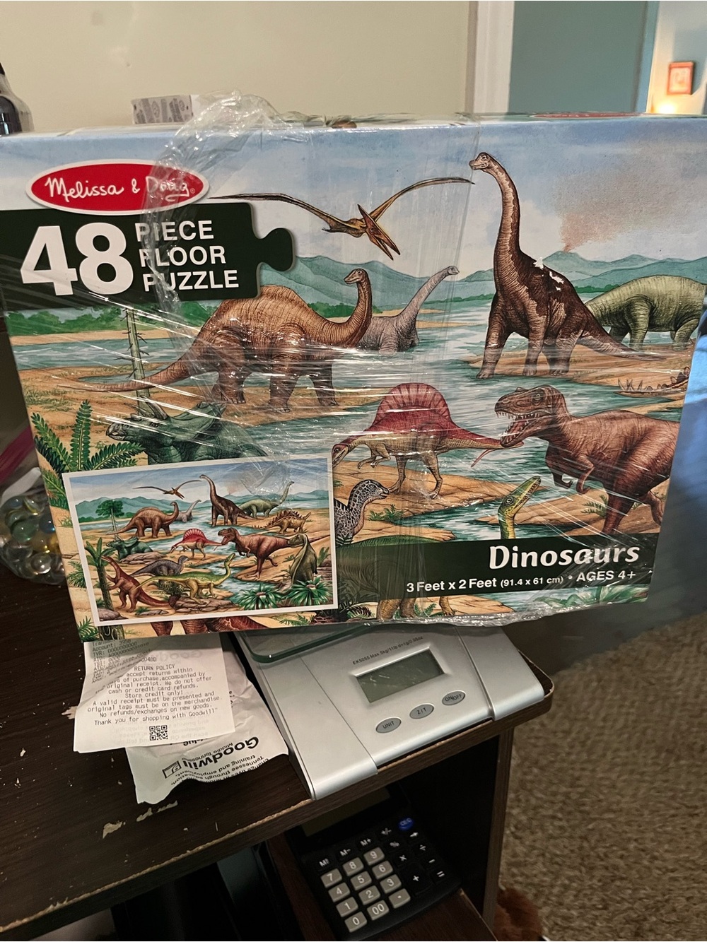 Melissa & Doug Dinosaurs Floor Puzzle - Green, Brown, Blue, Tan